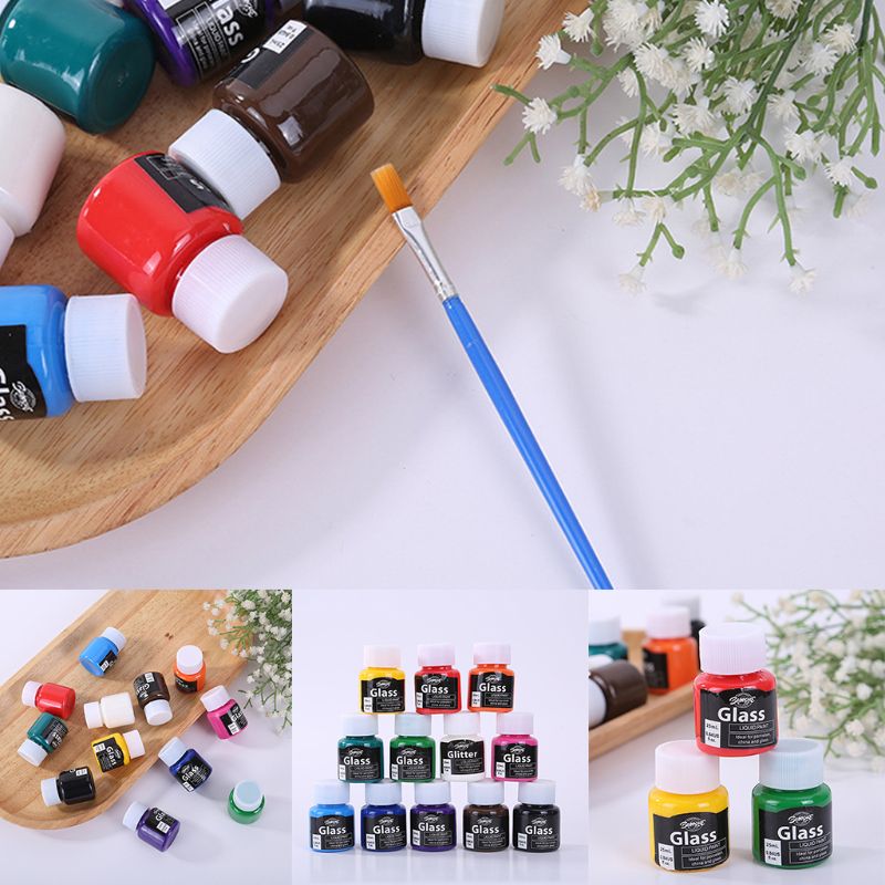 12 x 25ml Heavy Body Colors Rich Pigments Glass Paint Set for Painting Canvas Crafts Creative Freedom Collective