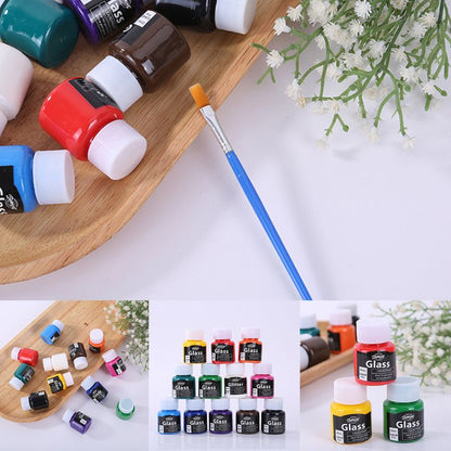 12 x 25ml Heavy Body Colors Rich Pigments Glass Paint Set for Painting Canvas Crafts Creative Freedom Collective