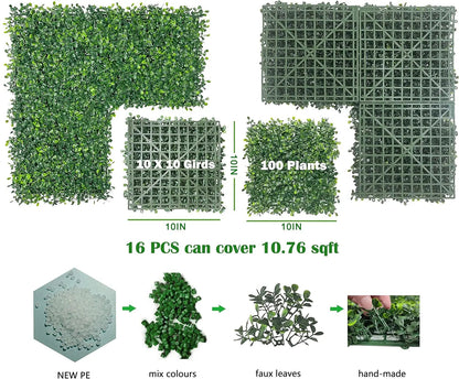JS Durable Boxwood Green Wall System Vertical Garden Artificial Grass Wall for Party Art Decor Creative Freedom Collective