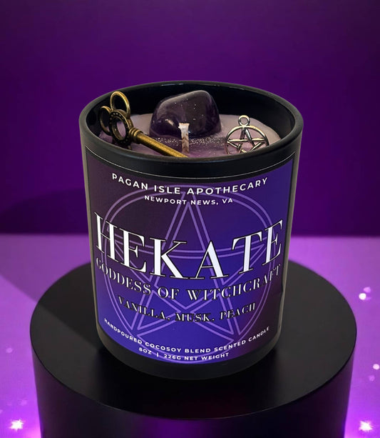 Hekate Crystal Candle Pagan Isle Apothecary
