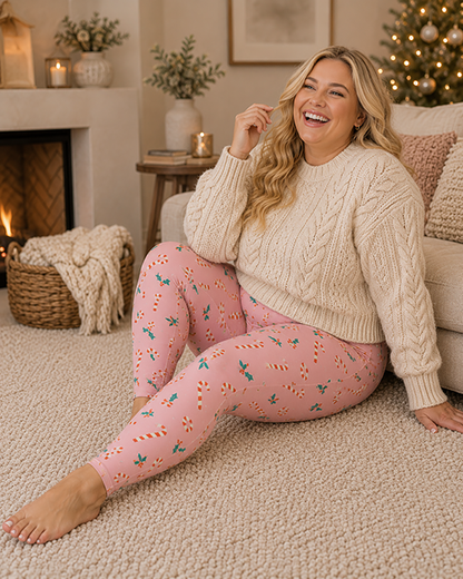"Holiday Twist" Buttery Soft Leggings by Lipstick & Chrome