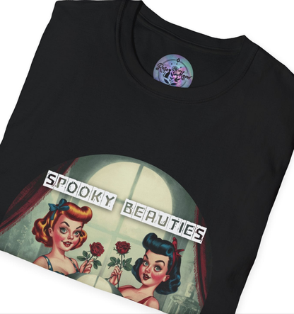 Spooky Beauties Rosy Faces Unisex Softstyle T-Shirt | Vintage Aesthetic Tee