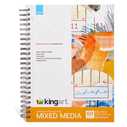 Mixed Media Sketchbook - Side Spiral - 9” x 12” - 60 Sheets