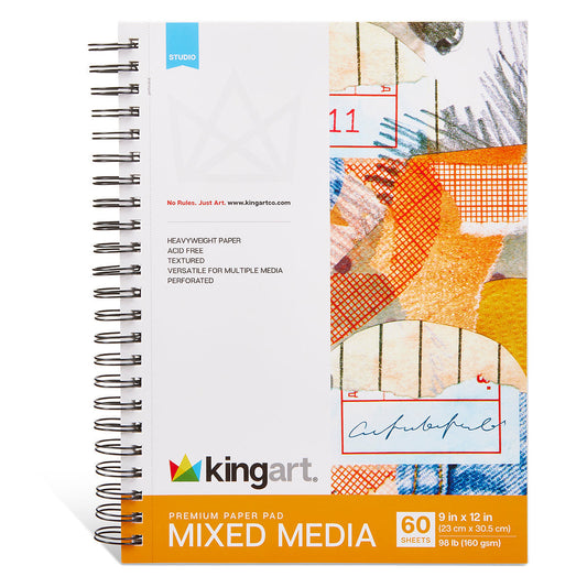 Mixed Media Sketchbook - Side Spiral - 9” x 12” - 60 Sheets