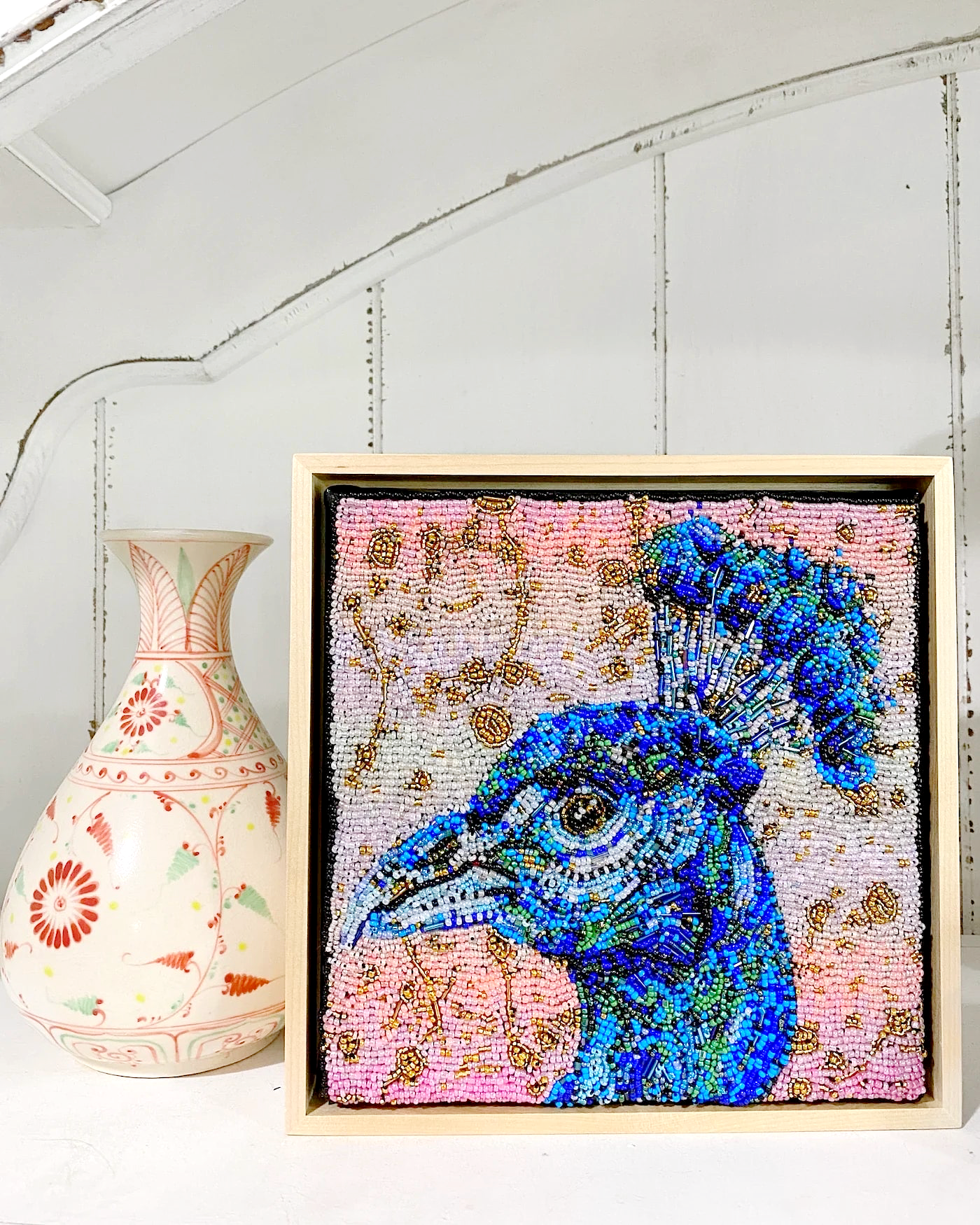 Golden Hour Peacock ( Fully Beaded Artwork ) Heather Freitas