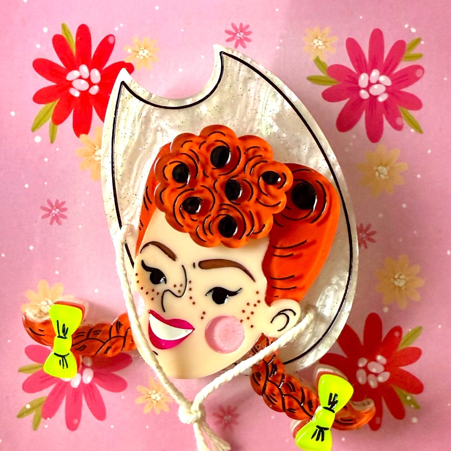 Darla the Cowgirl Brooch by Marla VonDuta x Lipstick & Chrome Quirks!