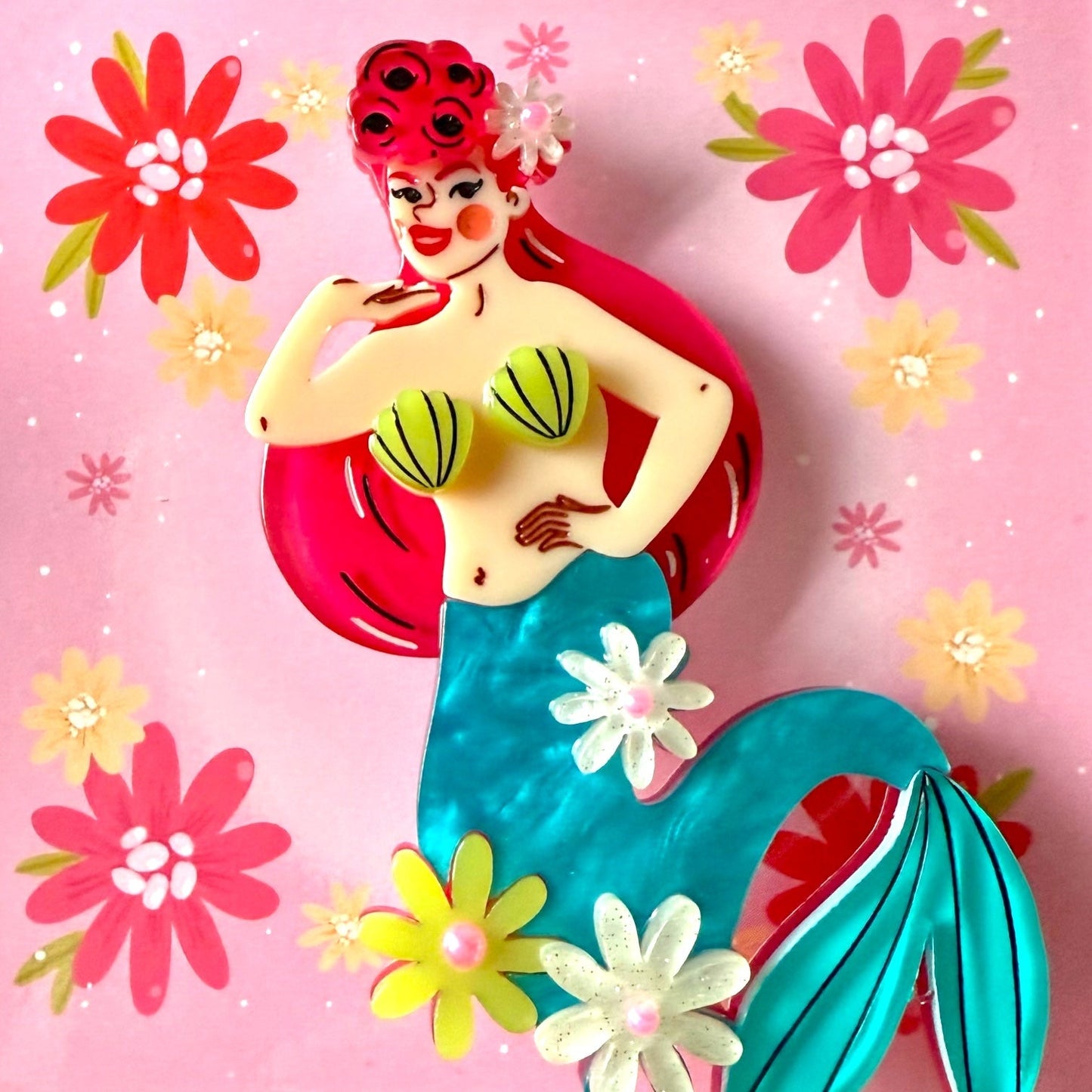 Pearl the Mermaid Brooch by Marla VonDuta x Lipstick & Chrome Quirks!