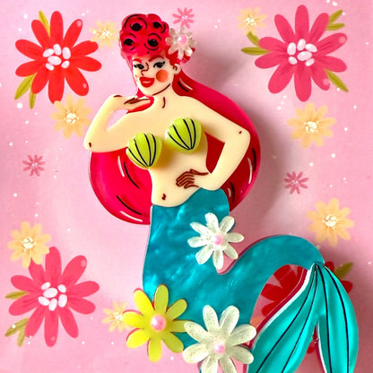 Pearl the Mermaid Brooch by Marla VonDuta x Lipstick & Chrome Quirks!