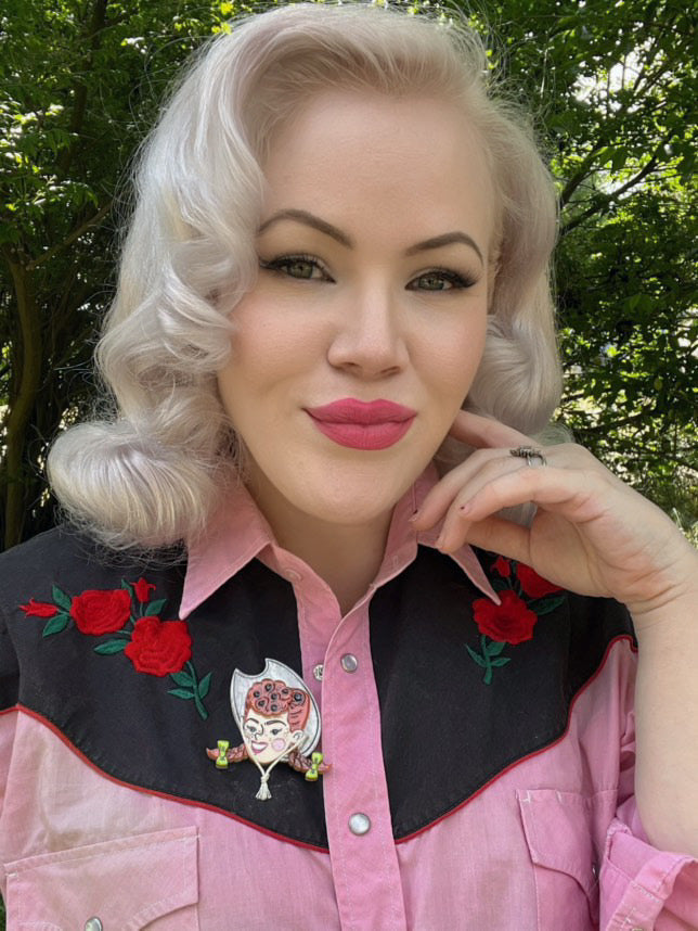 Darla the Cowgirl Brooch by Marla VonDuta x Lipstick & Chrome Quirks!