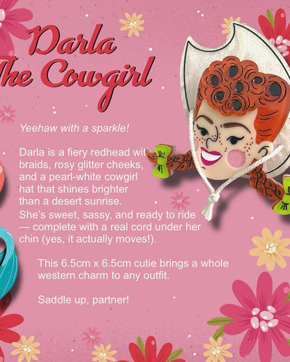 Darla the Cowgirl Brooch by Marla VonDuta x Lipstick & Chrome Quirks!