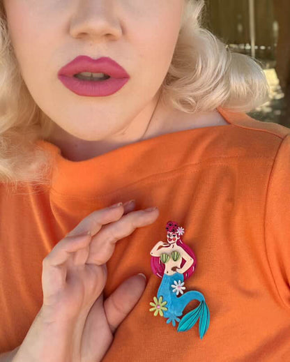 Pearl the Mermaid Brooch by Marla VonDuta x Lipstick & Chrome Quirks!