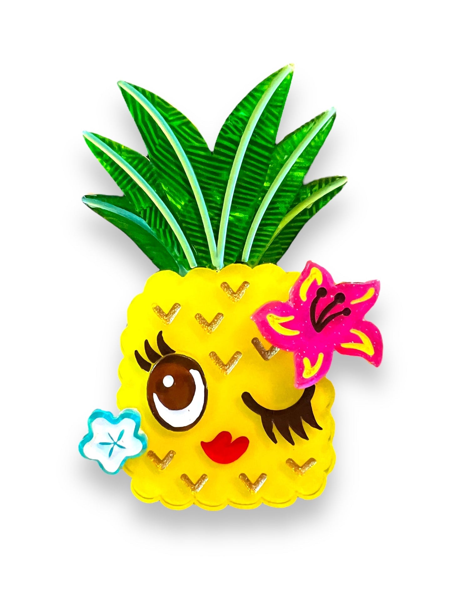 Pucker Up Pineapple Brooch by Miss Fluff x Lipstick & Chrome Quirks!