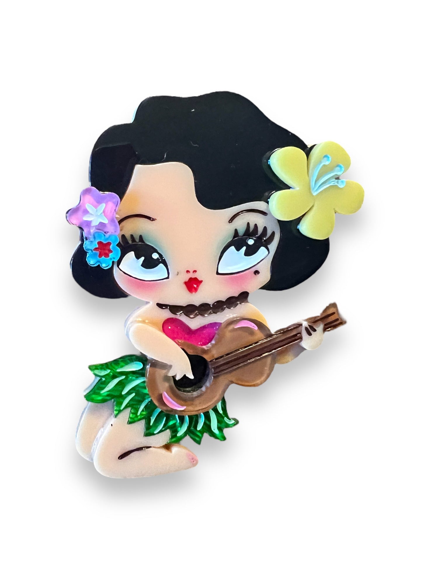 Hula Lula Tiki Girl Brooch by Miss Fluff x Lipstick & Chrome Quirks!