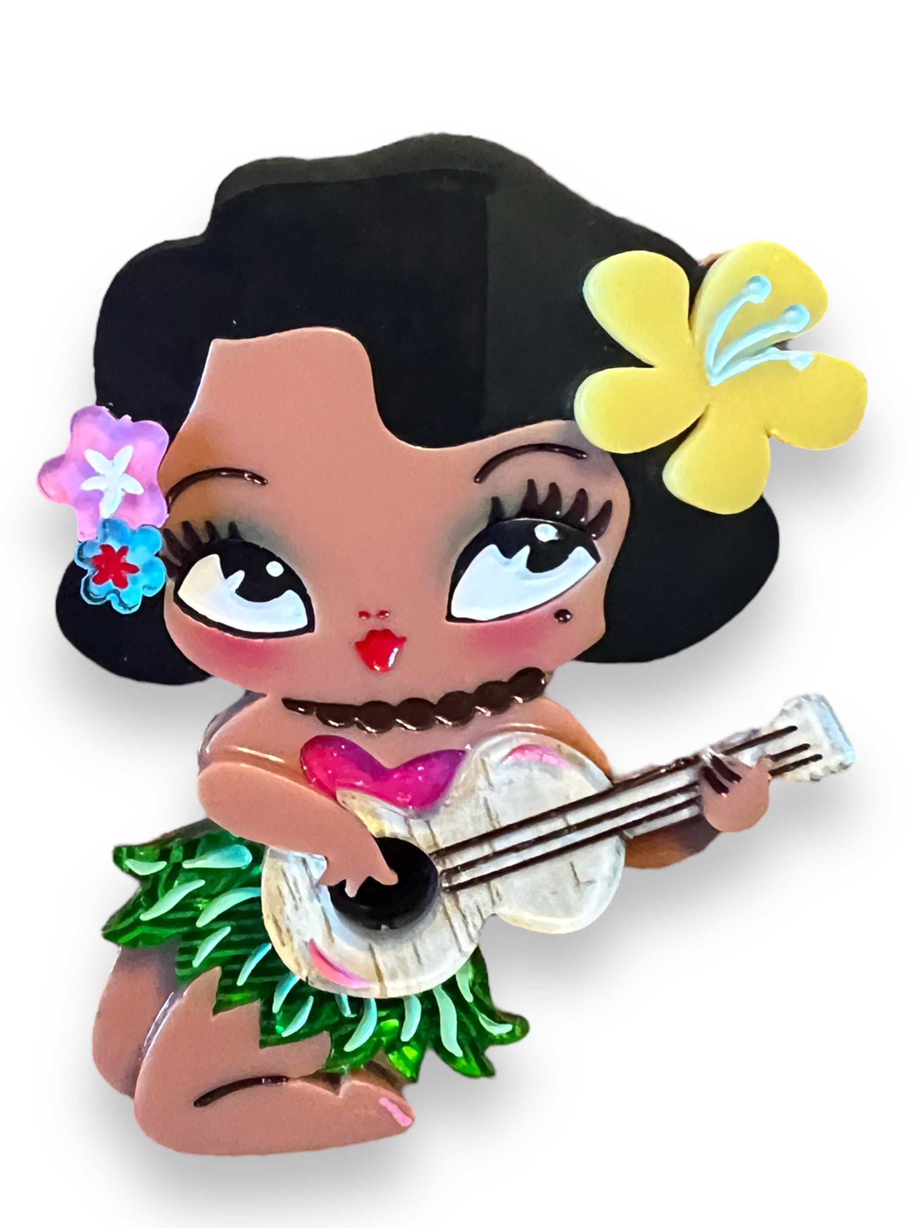 Hula Lula Tiki Girl Brooch by Miss Fluff x Lipstick & Chrome Quirks!