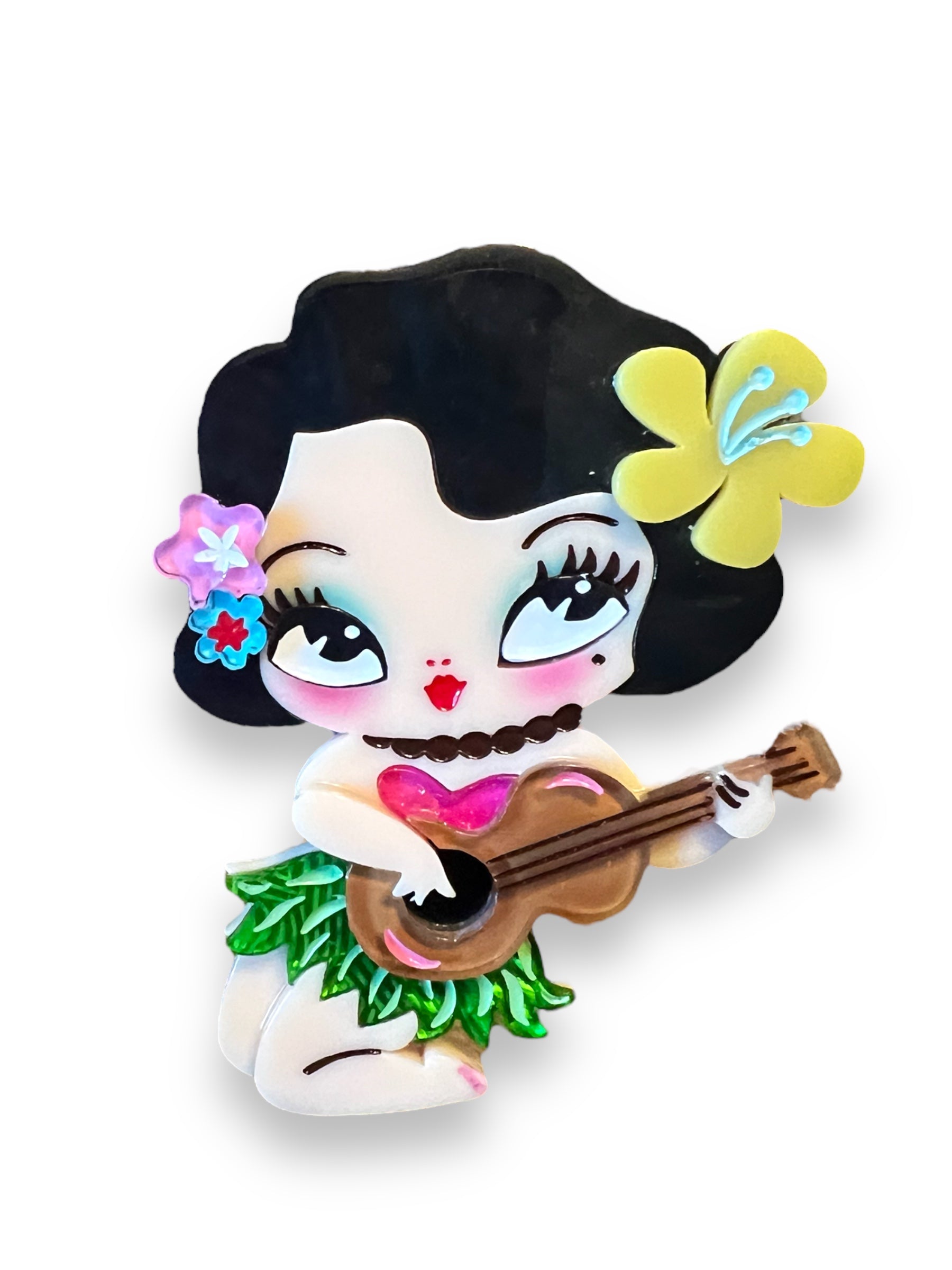 Hula Lula Tiki Girl Brooch by Miss Fluff x Lipstick & Chrome Quirks!