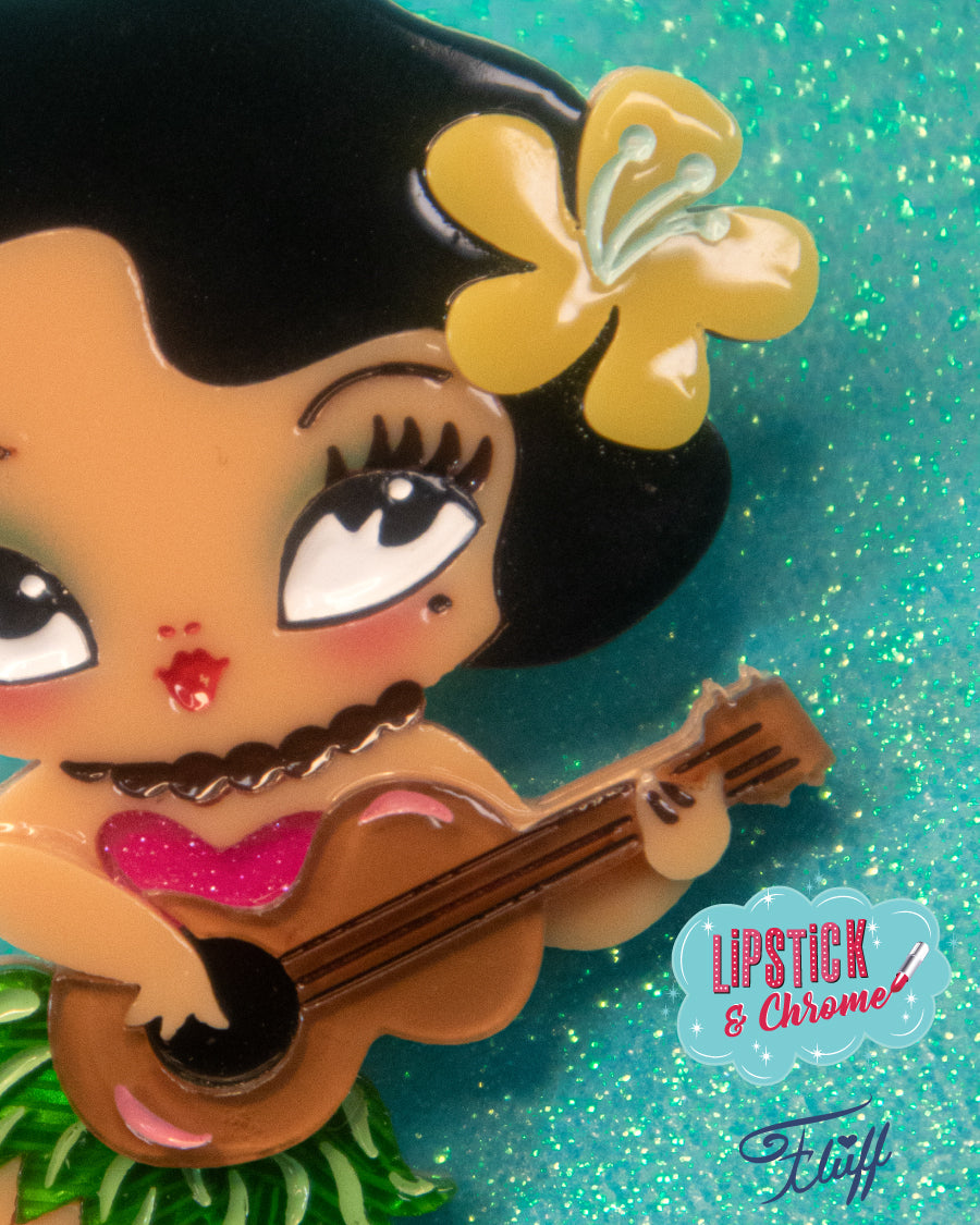 Hula Lula Tiki Girl Brooch by Miss Fluff x Lipstick & Chrome Quirks!