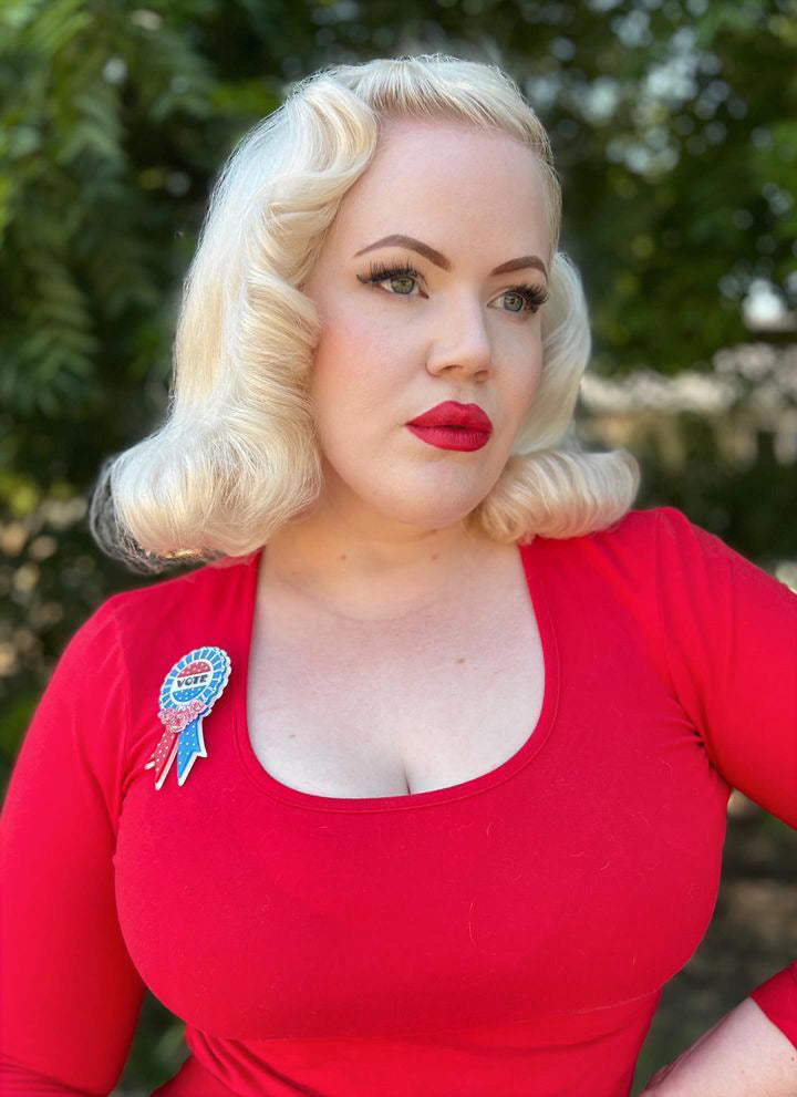 Use Your VOTE Brooch by PolyPaige x Lipstick & Chrome Quirks!