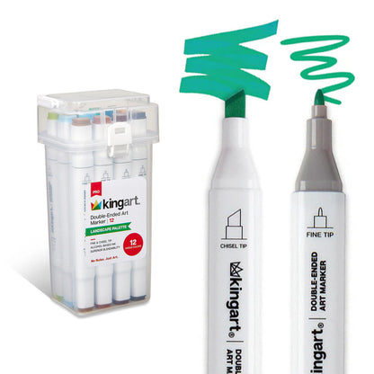 Double-Ended Alcohol Markers - 12 Landscape Colors