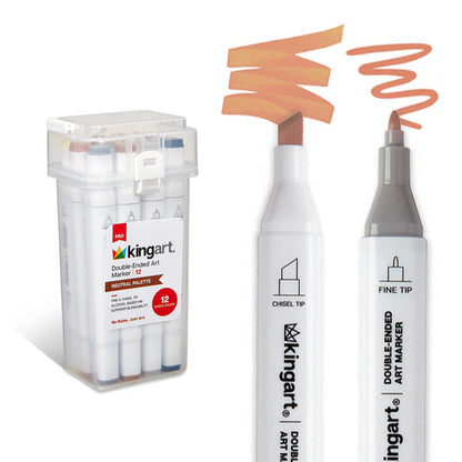 Double-Ended Alcohol Markers - 12 Neutral Colors