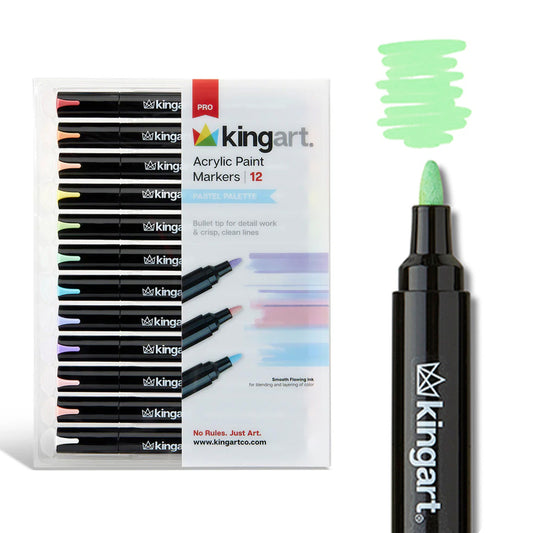 Acrylic Paint Markers - Bullet Tip - 12 Pastel Colors