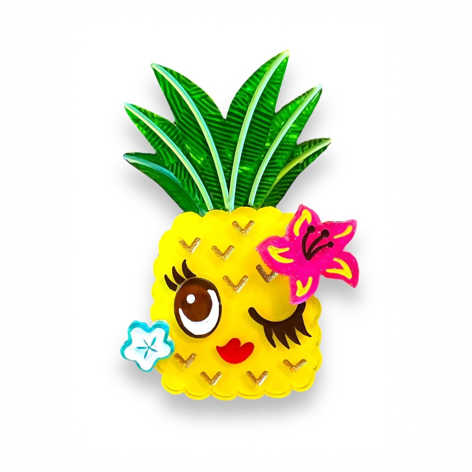 Pucker Up Pineapple Brooch by Miss Fluff x Lipstick & Chrome Quirks!