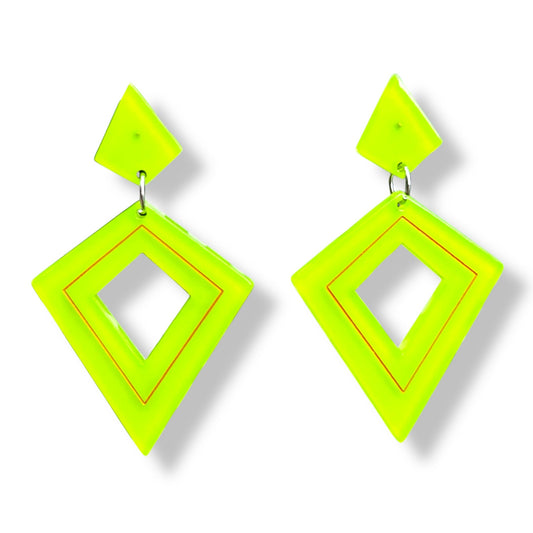 Retro Diamond Dangle Earrings by Lipstick & Chrome -GREEN Quirks!