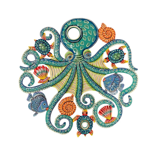 Oil Drum Top Octopus- Shells and Fish