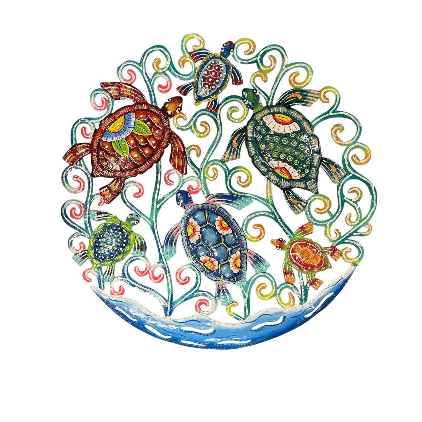 Large Floral Turtles Swimming