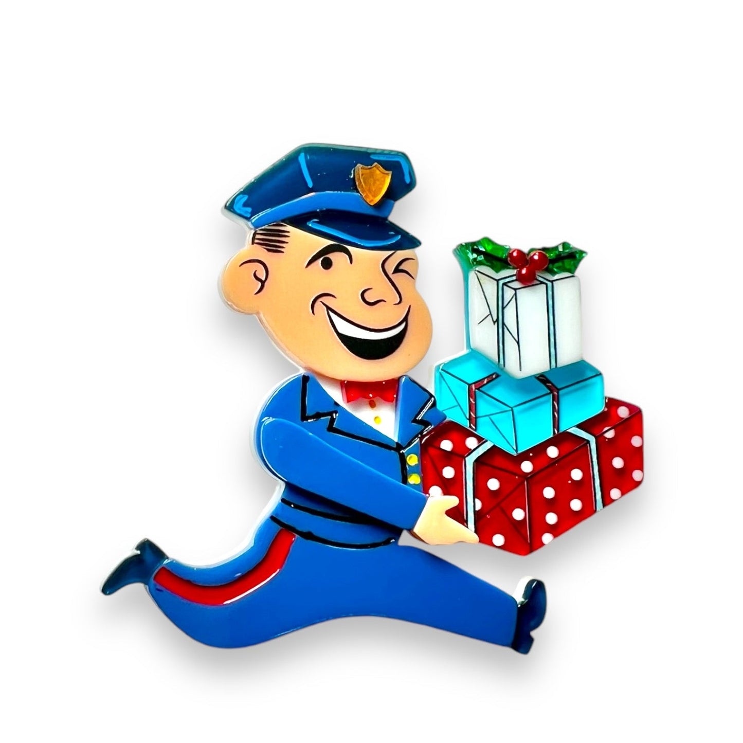 Christmas Happy Mail Brooch by 50's Vintage Dame x Lipstick & Chrome Quirks!