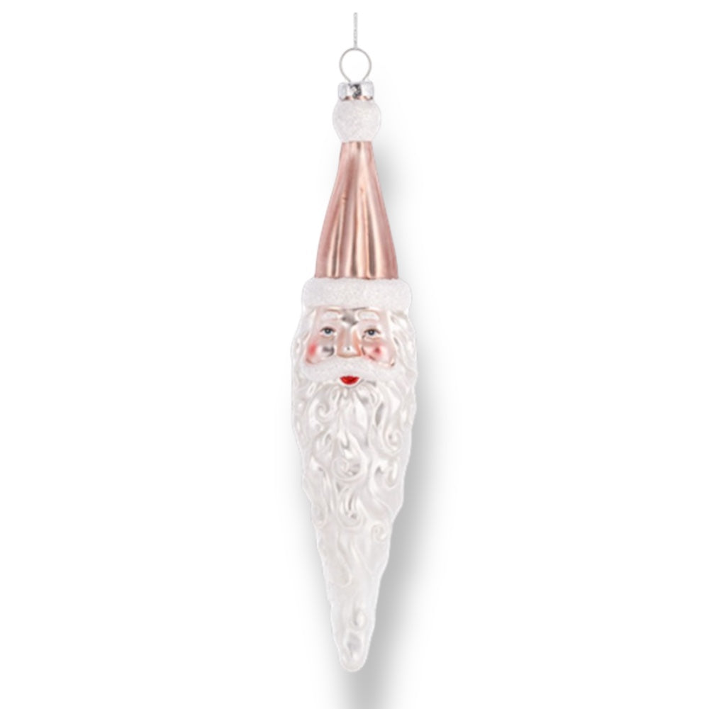 Santa Icicle Blown Glass Ornament PINK Quirks!