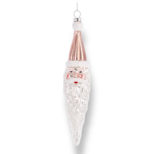 Santa Icicle Blown Glass Ornament PINK Quirks!