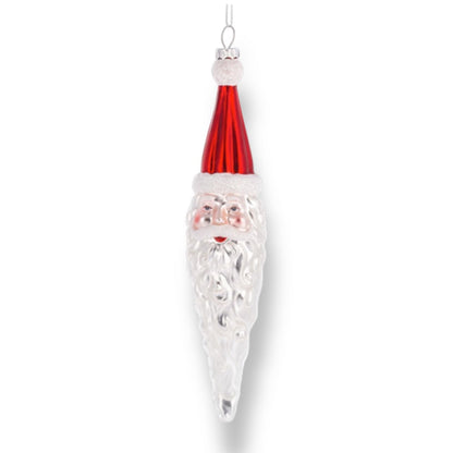 Santa Icicle Blown Glass Ornament RED Quirks!