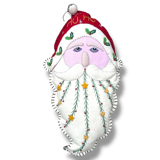 20" Handmade Felt Santa Pillow w/Red Cap Quirks!