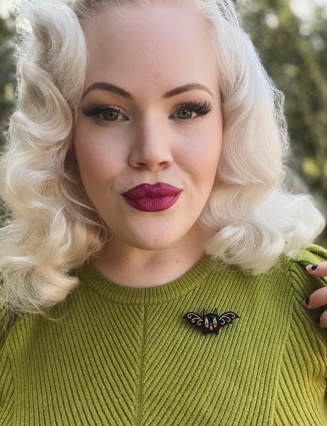 Gothic Glam Bat Scatter Pin by Johanna Parker x Lipstick & Chrome - BLACK Quirks!