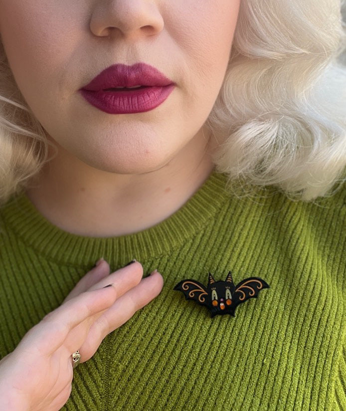 Gothic Glam Bat Scatter Pin by Johanna Parker x Lipstick & Chrome - BLACK Quirks!