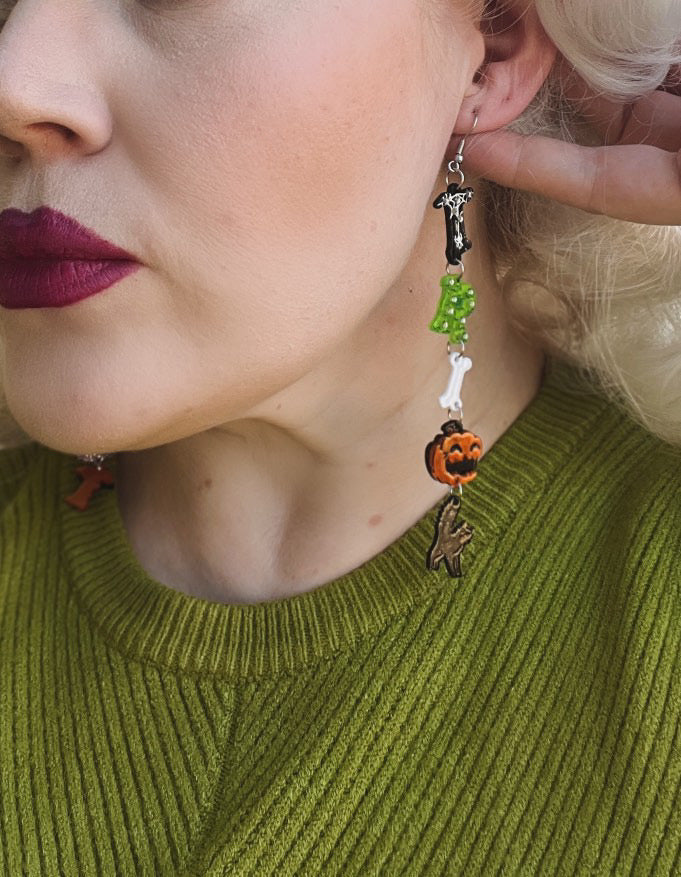 Trick or Treat Earrings by Lipstick & Chrome Quirks!