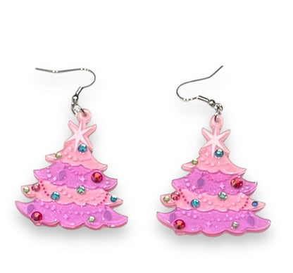 Oh Pinkmas Tree Earrings by Miss Fluff x Lipstick & Chrome Quirks!