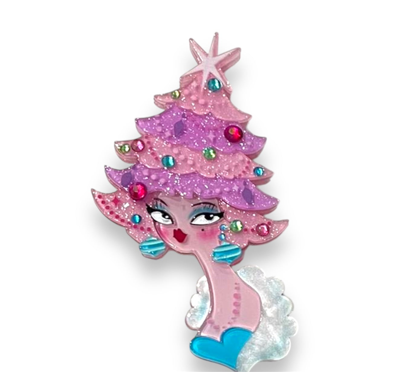 Pinkmas Glam Brooch by Miss Fluff x Lipstick & Chrome Quirks!