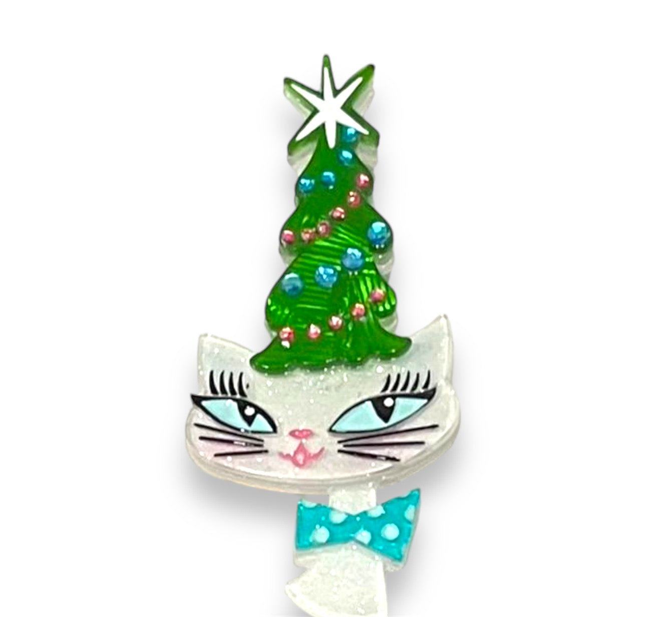 Kitty Christmas Hat Brooch by Miss Fluff x Lipstick & Chrome Quirks!