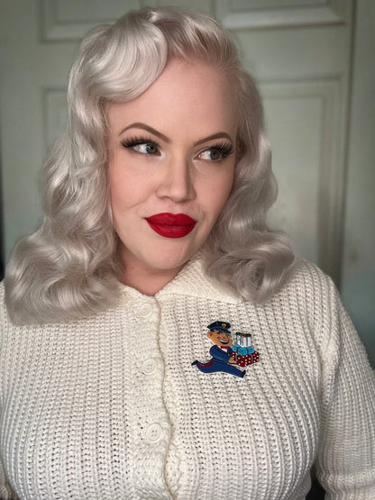 Christmas Happy Mail Brooch by 50's Vintage Dame x Lipstick & Chrome Quirks!