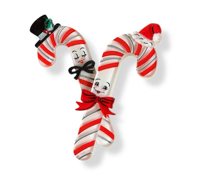 Candy Cane Couple Brooch by 50's Vintage Dame x Lipstick & Chrome Quirks!