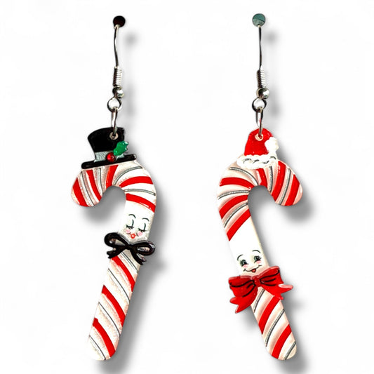 Candy Cane Couple Earrings by 50's Vintage Dame x Lipstick & Chrome Quirks!
