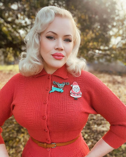 Fawna Fir Top Leaping Reindeer Brooch by Johanna Parker x Lipstick & Chrome Quirks!