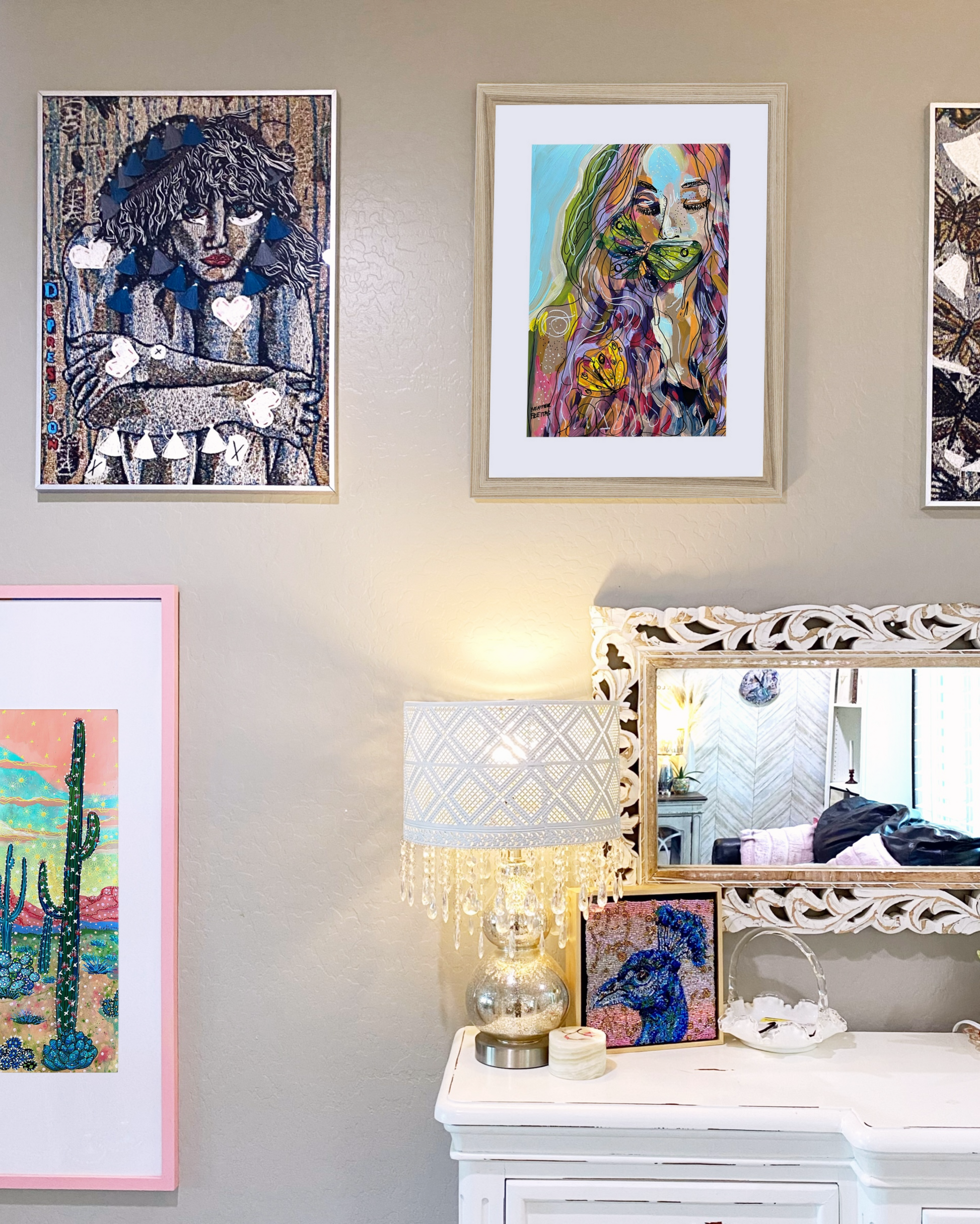 Golden Hour Peacock ( Fully Beaded Artwork ) Heather Freitas