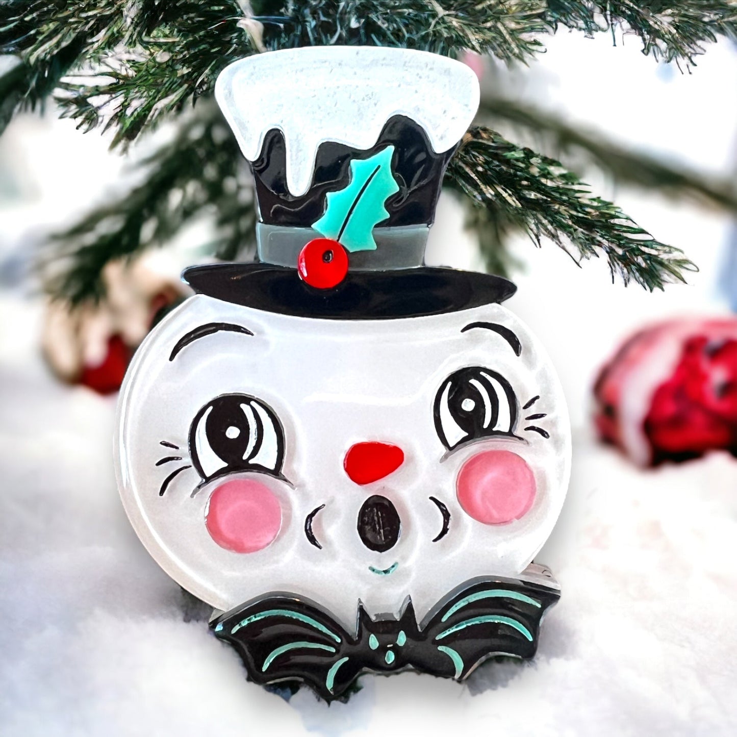 Spooky Frosty Spookmas Mini Brooch by Lipstick & Chrome x Johanna Parker Quirks!