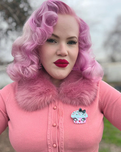 Cupcake Cutie Brooch by Miss Fluff x Lipstick & Chrome Quirks!