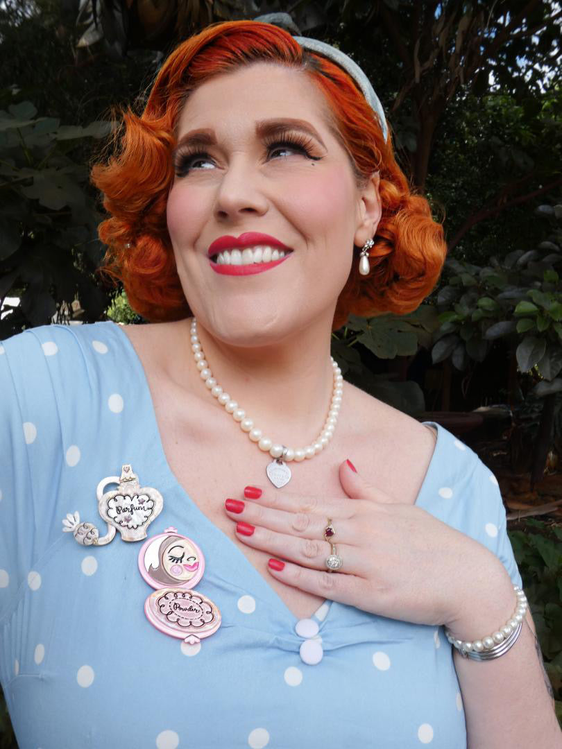 Glamour in a Bottle Brooch -PEACH by Asia Ellington x Lipstick & Chrome Quirks!