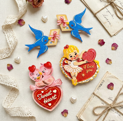 Tweet Heart Brooch by 50's Vintage Dame x Lipstick & Chrome