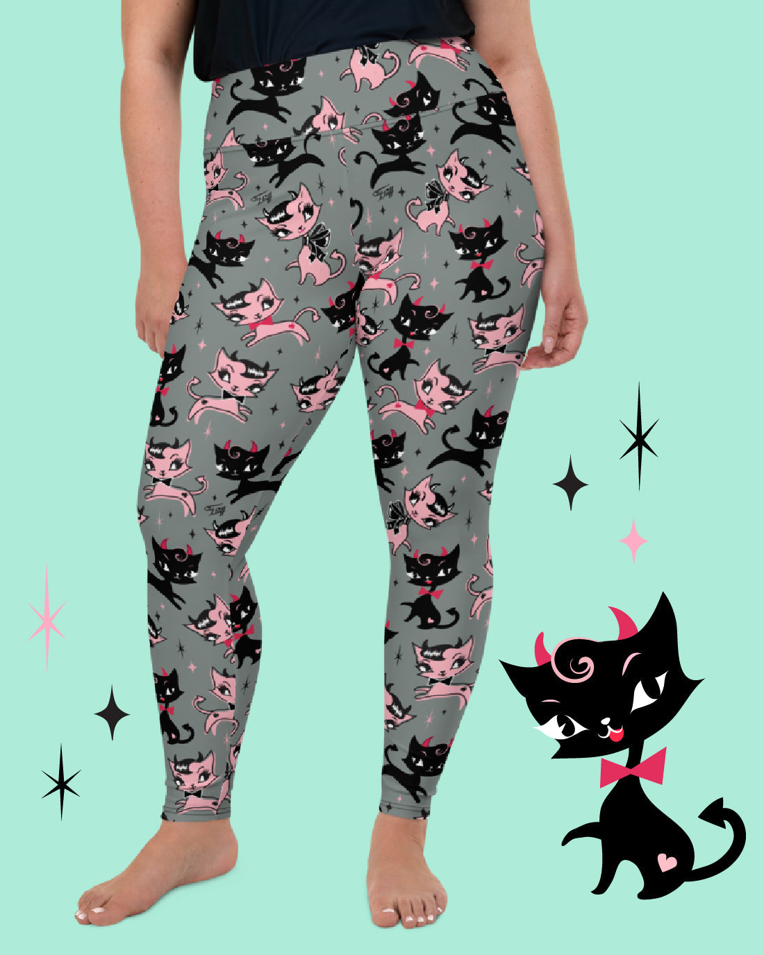 Bad Kitty Leggings by Miss Fluff x Lipstick & Chrome OS