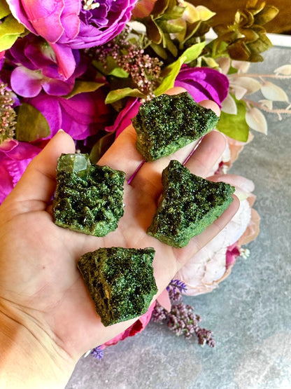 Forest Epidote Specimens from Turkey, Epidote and Quartz, Epidote Clusters